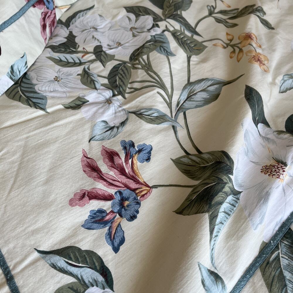 Williamsburg Crown Craft Floral Comforter Duvet Reversible Magnolia Floral Queen